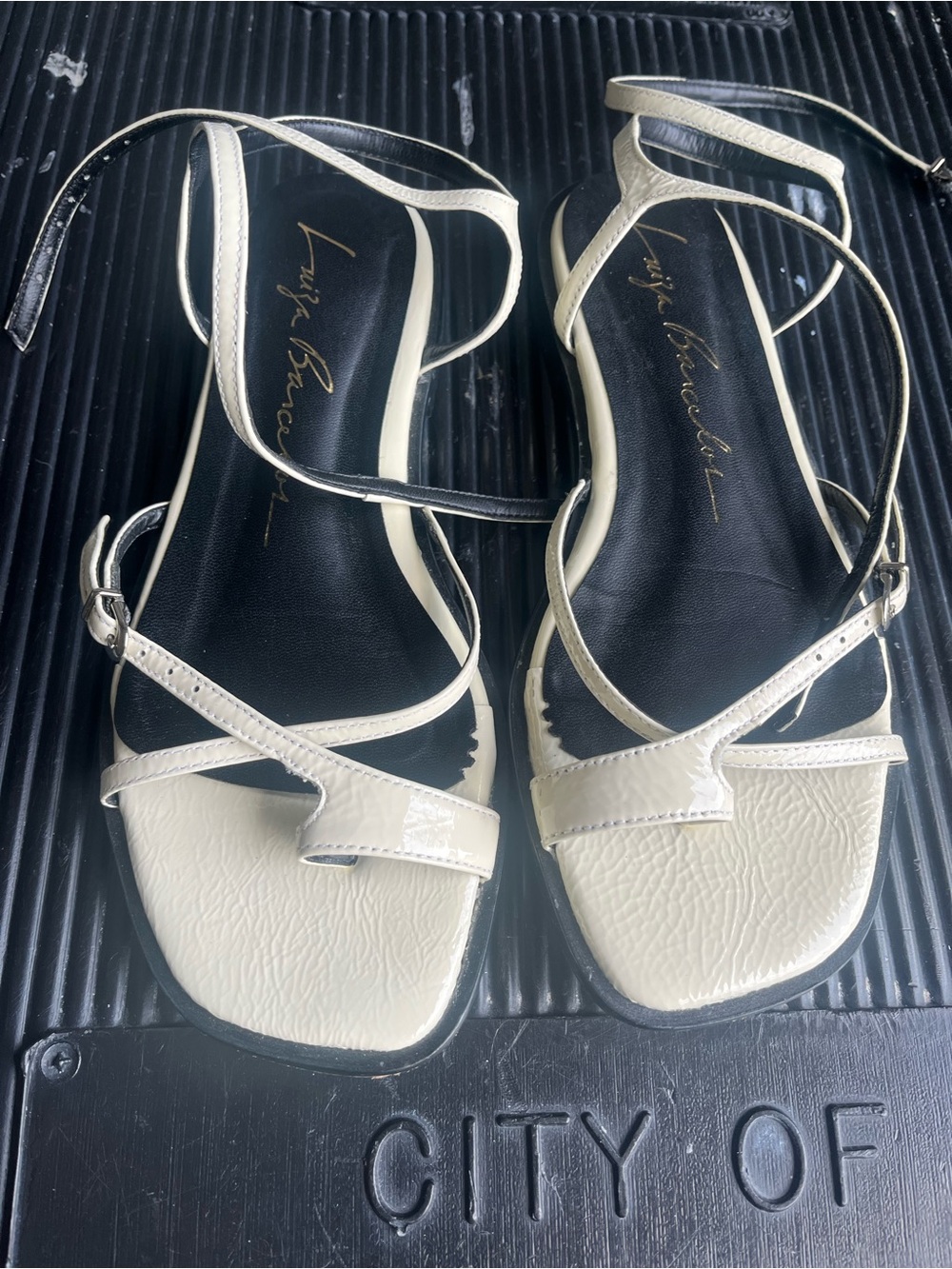 Cream Strappy Ankle-Tie Sandals